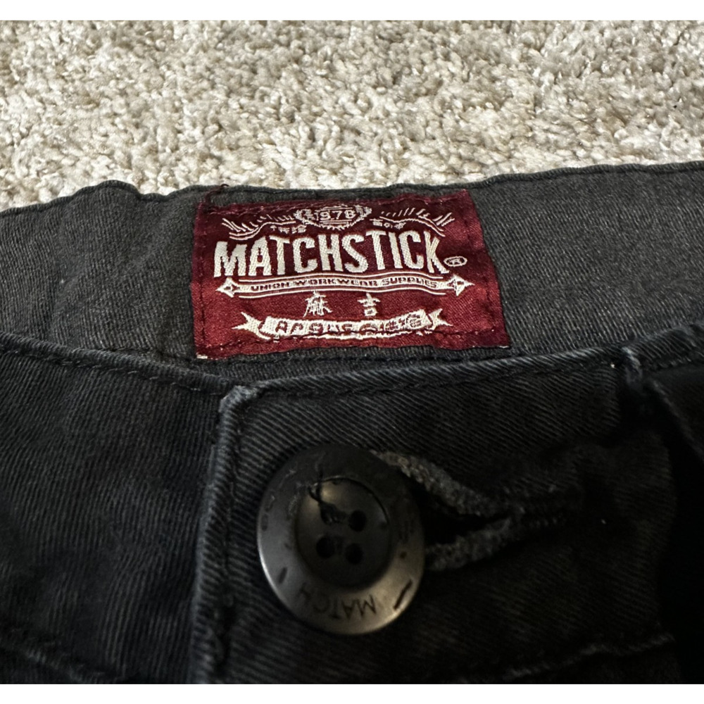 Matchstick Cargo Pants Men’s 30x27.5 Black Cotton Utility Tactical - Picture 3 of 10